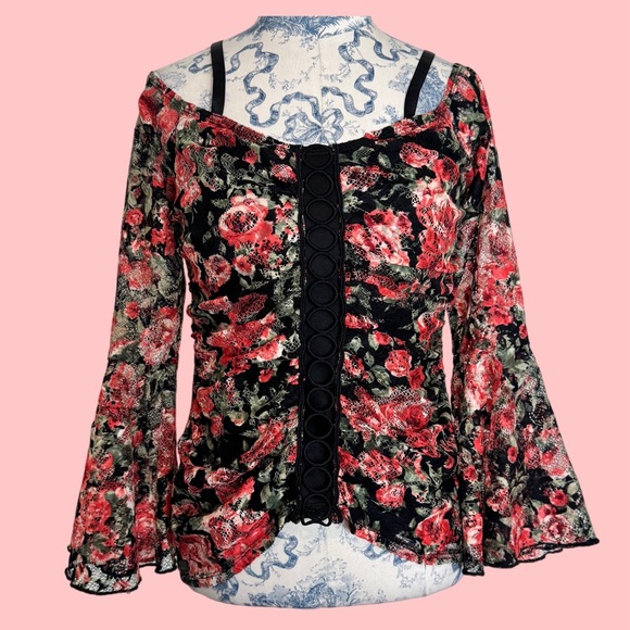 Floral lace off the shoulder Blouse - Picture 1 of 4